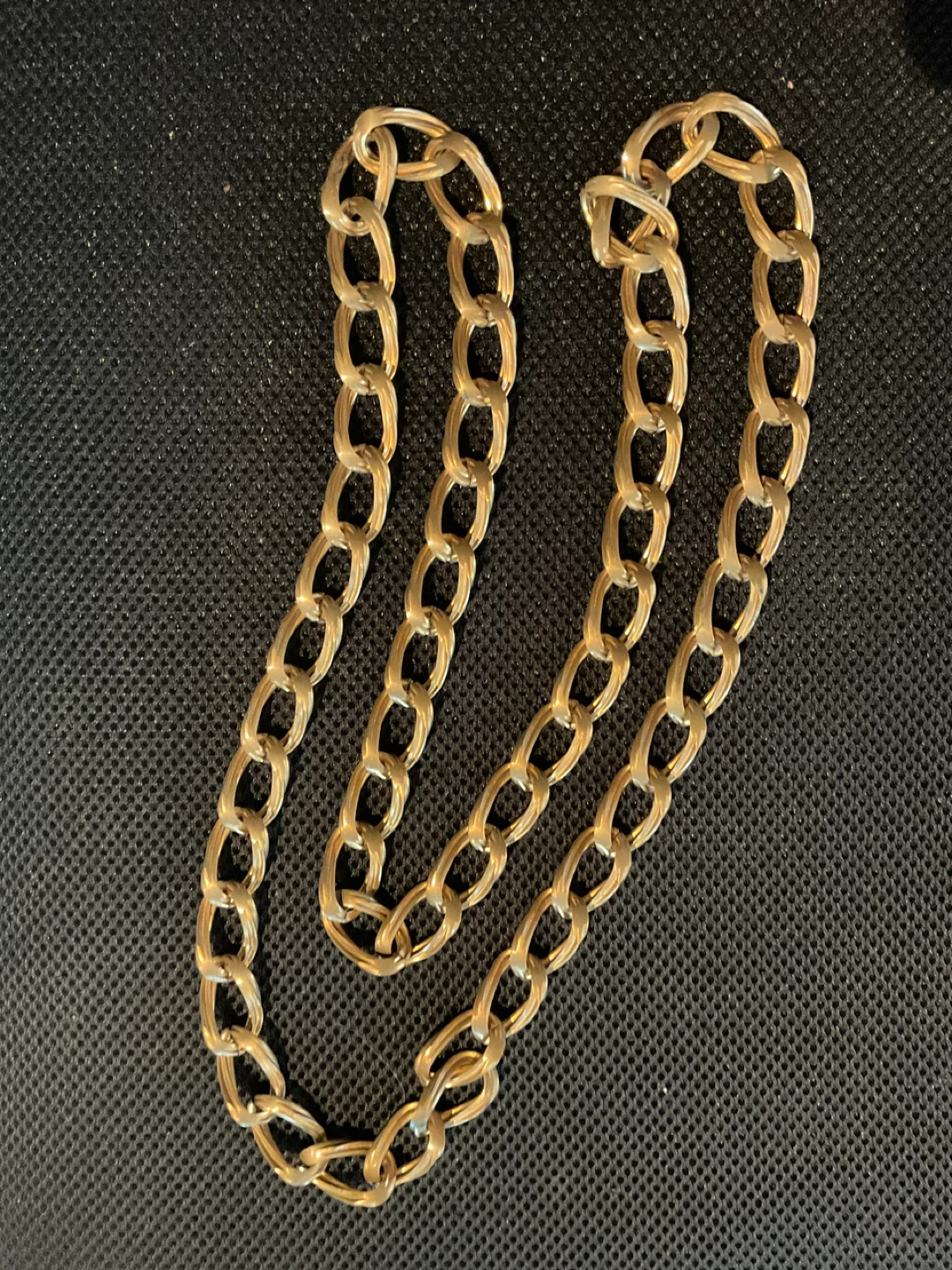 Chunky Gold Tone Link Long Chain Necklace - photo 2