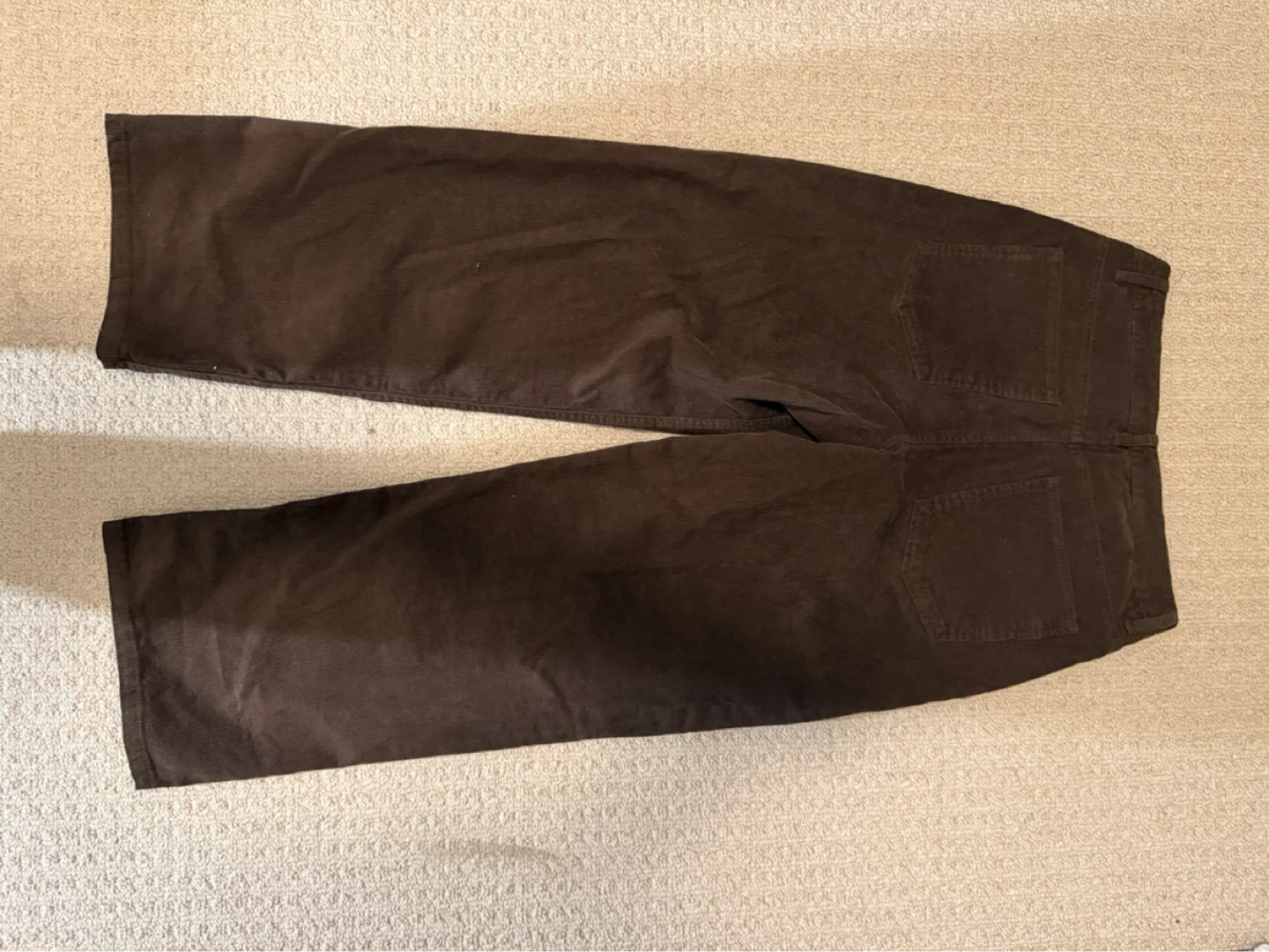 Brown Corduroy Wide-Leg Pants
