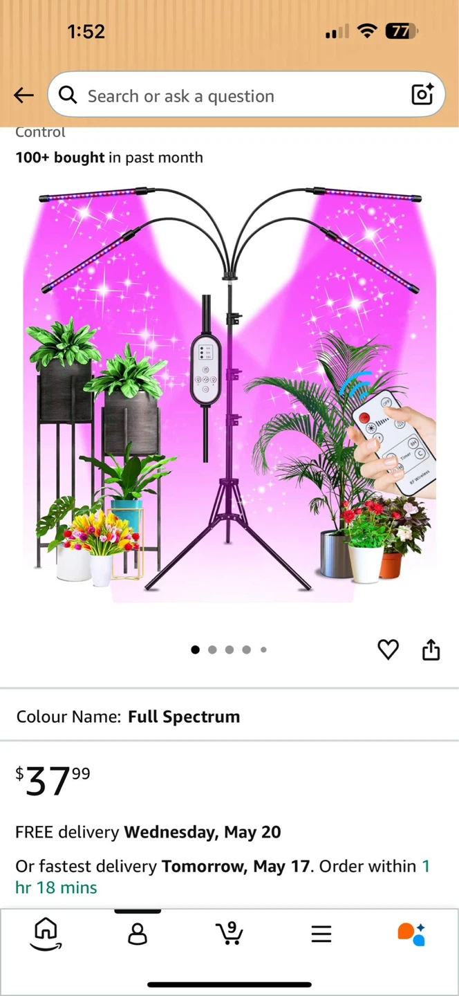 Full Spectrum LED Grow Light with Tripod