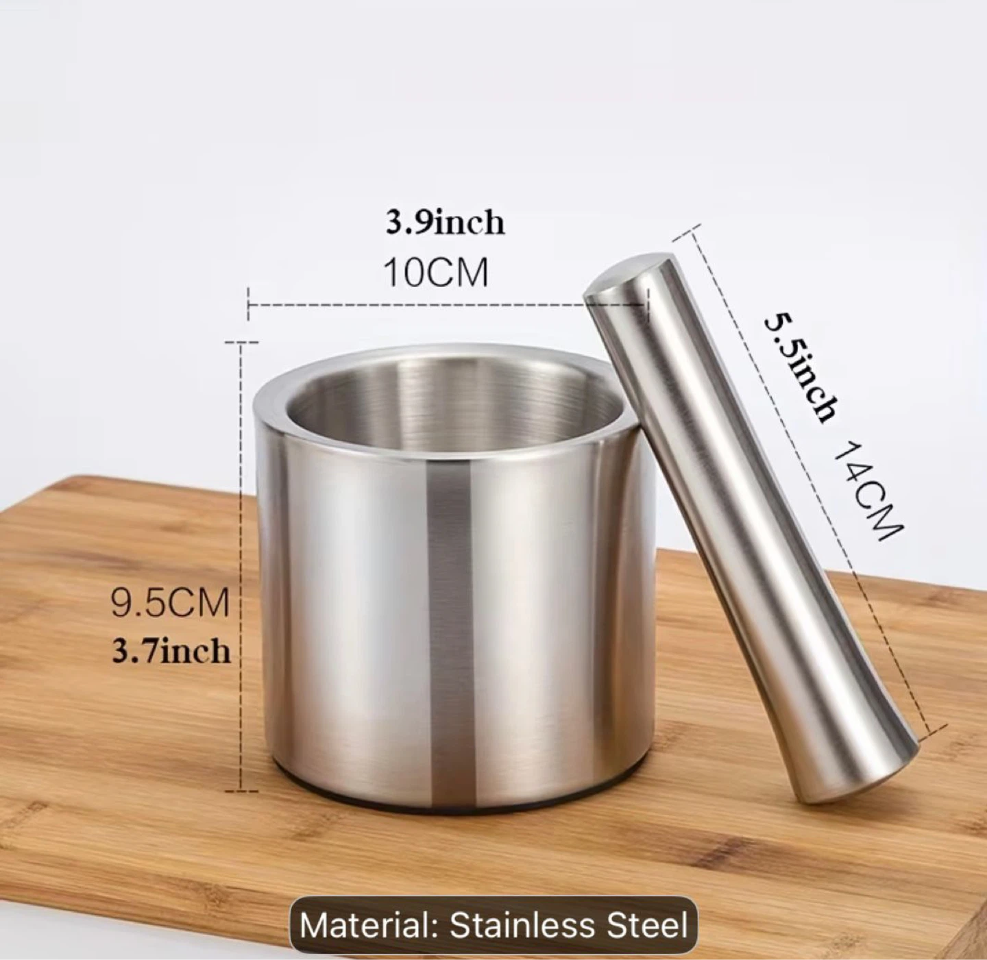 Stainless Steel Mortar and Pestle Set - photo 4