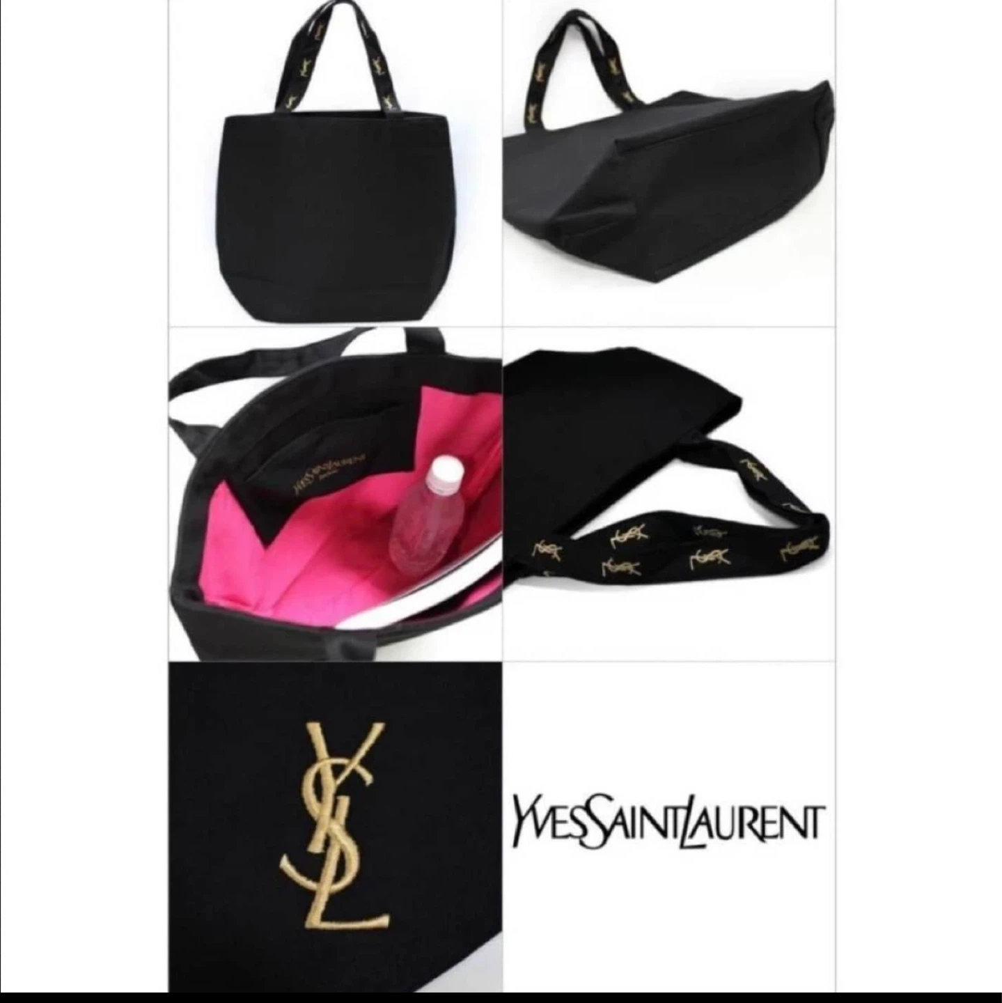 Yves Saint Laurent Black Canvas Tote Bag