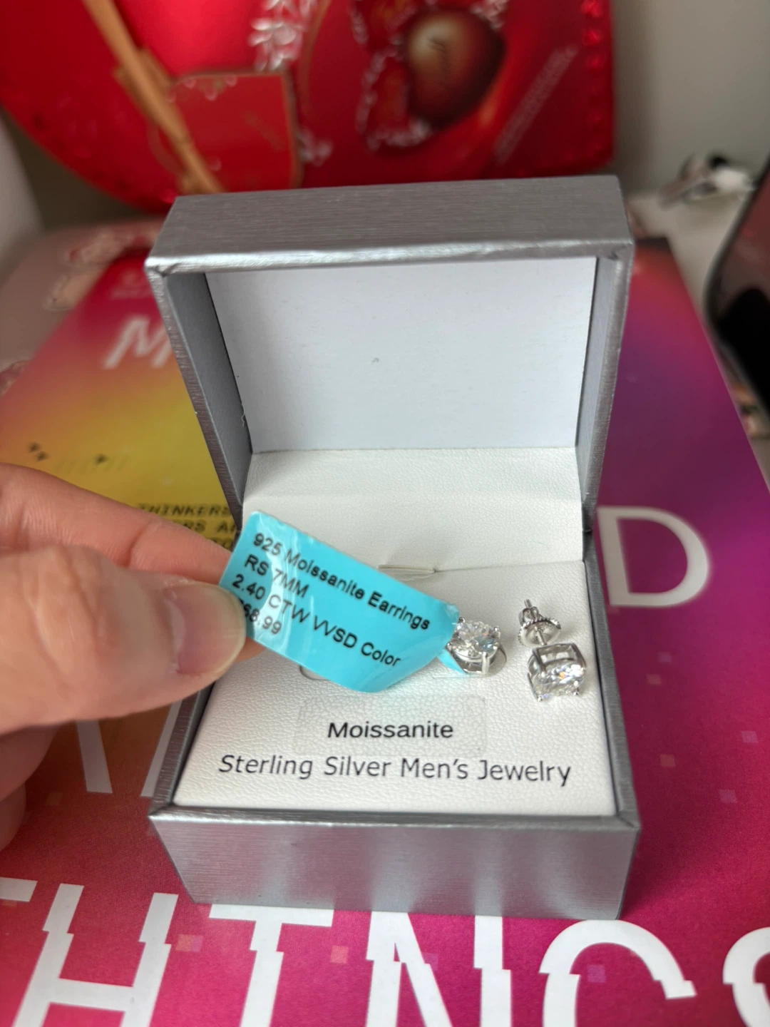 Moissanite Sterling Silver Stud Earrings