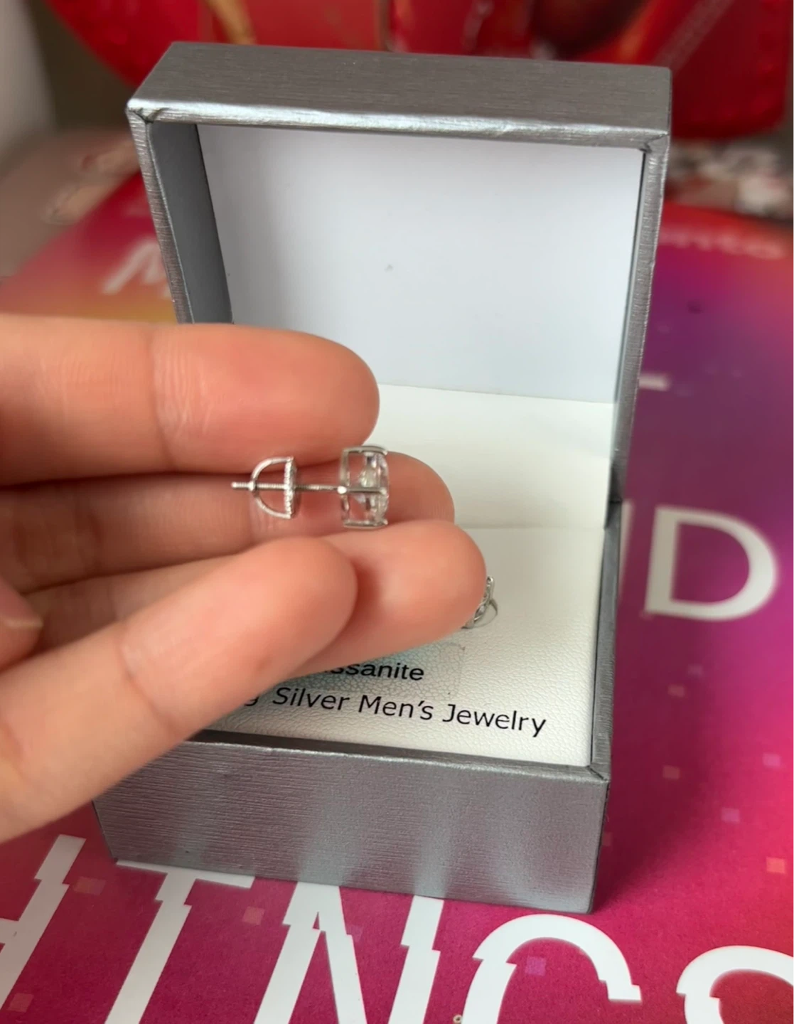 Moissanite Sterling Silver Stud Earrings - photo 2