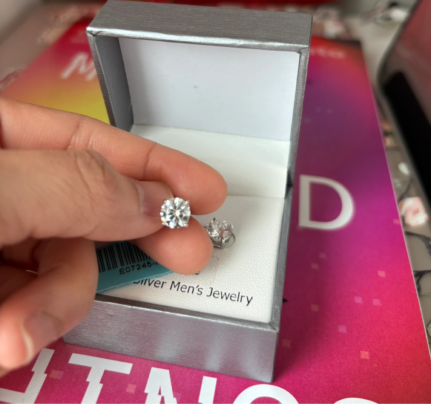 Moissanite Sterling Silver Stud Earrings - photo 3