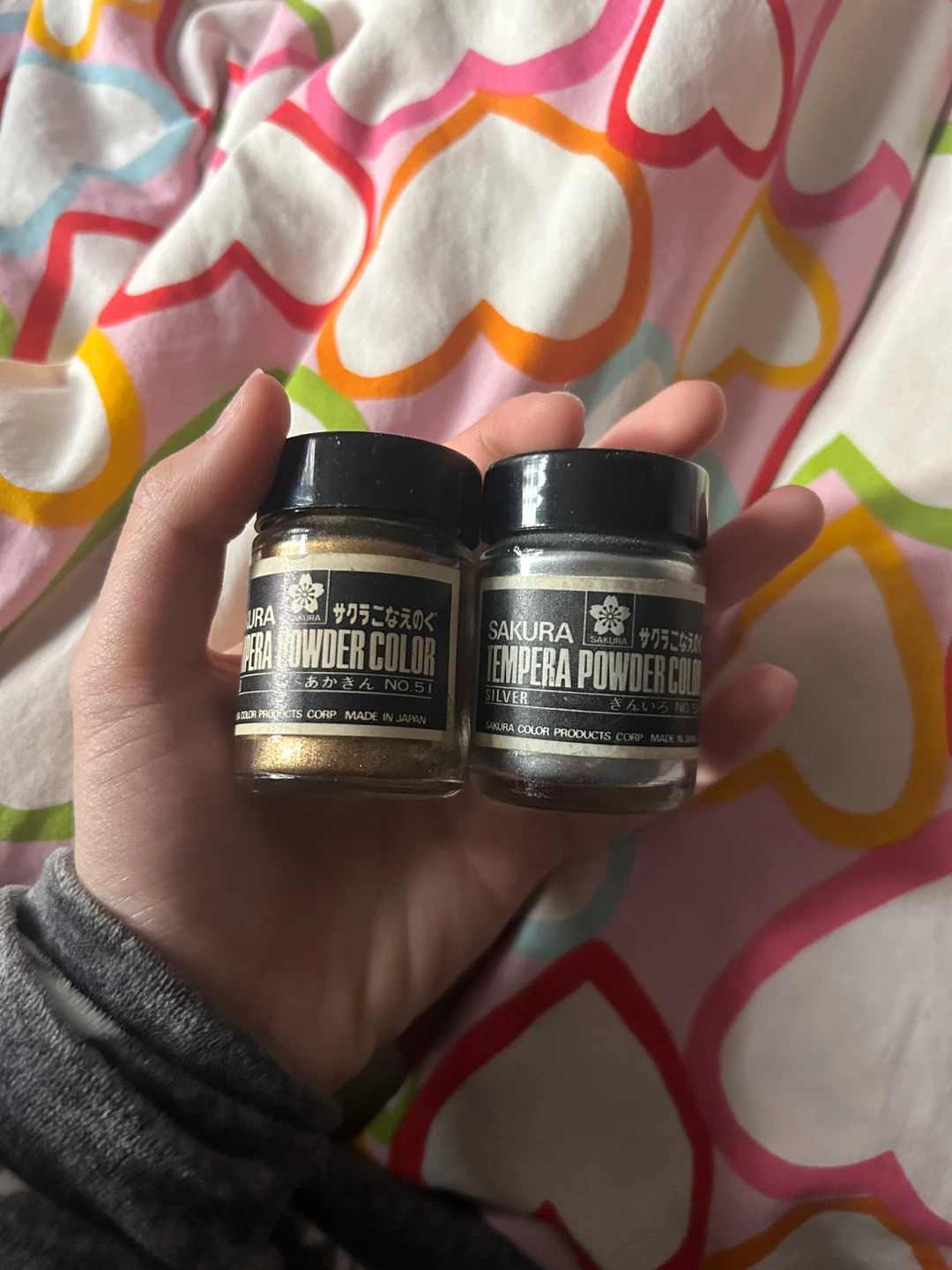 Sakura Tempera Powder Color Set - Gold & Silver