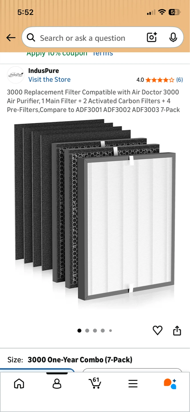 Air purifier filters