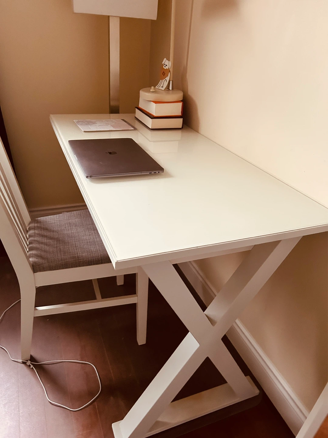 Large modern WRITING DESK (glass tabletop) 🏷️✍🏻 50% OFF!! - photo 3