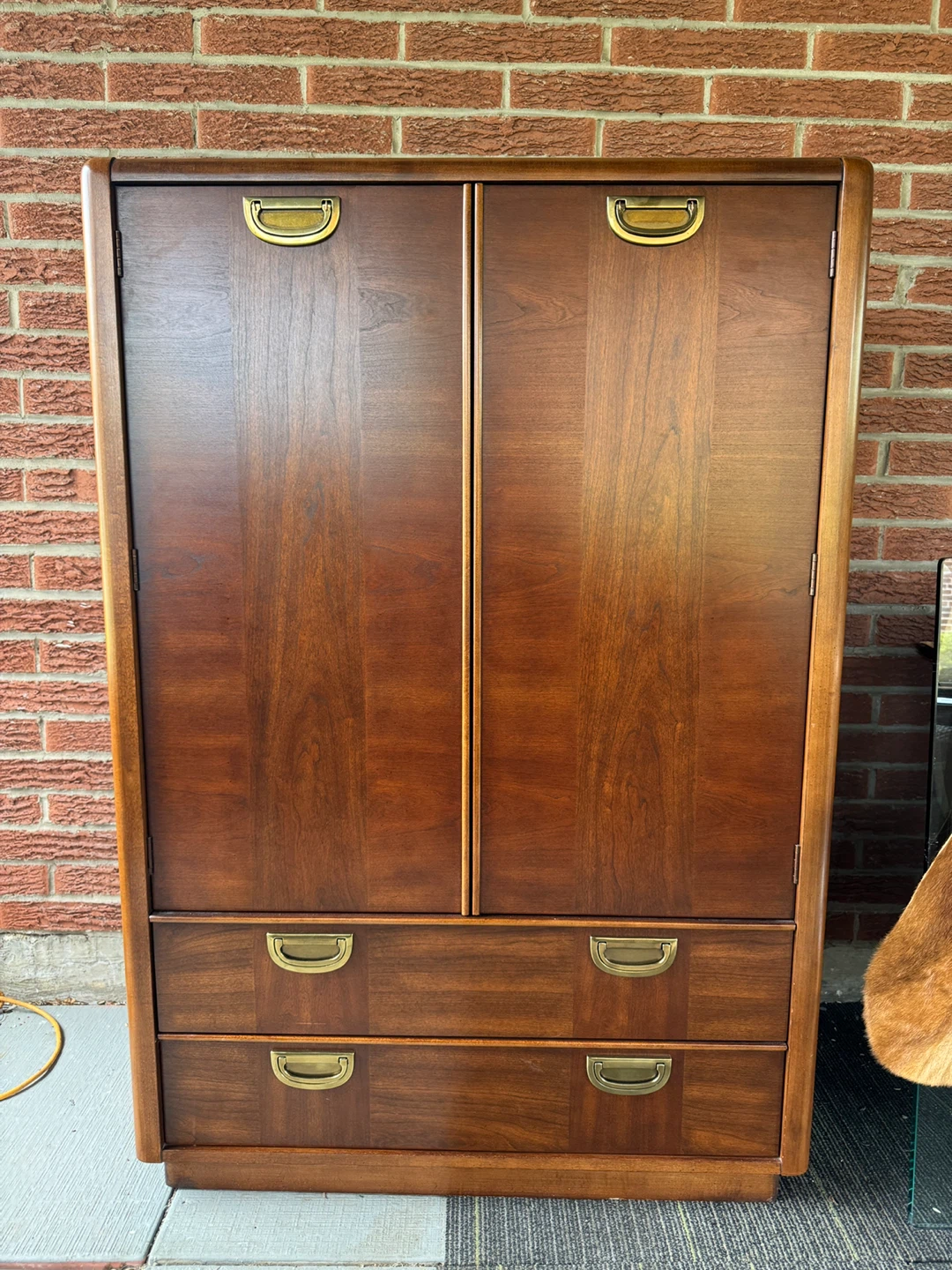 Vintage Wooden Armoire with Drawers by Deilcraft