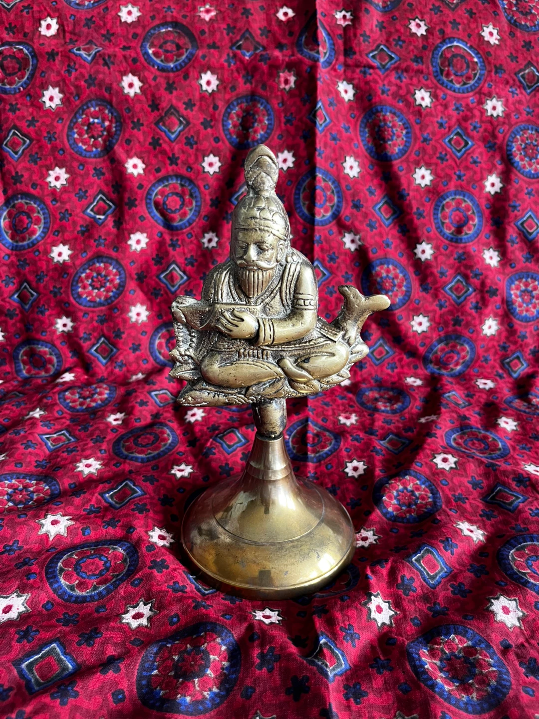 Antique  Sindhi Jhulel lal  with Sindhi Ajrak details below