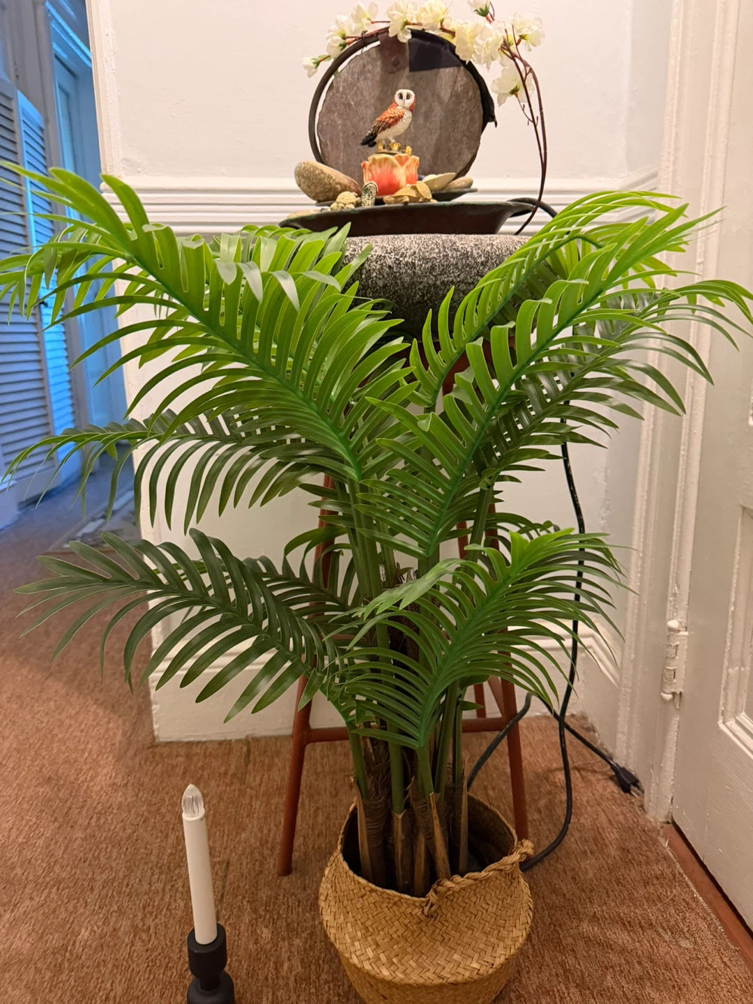 Artificial Areca Palm Plant in Woven Basket
