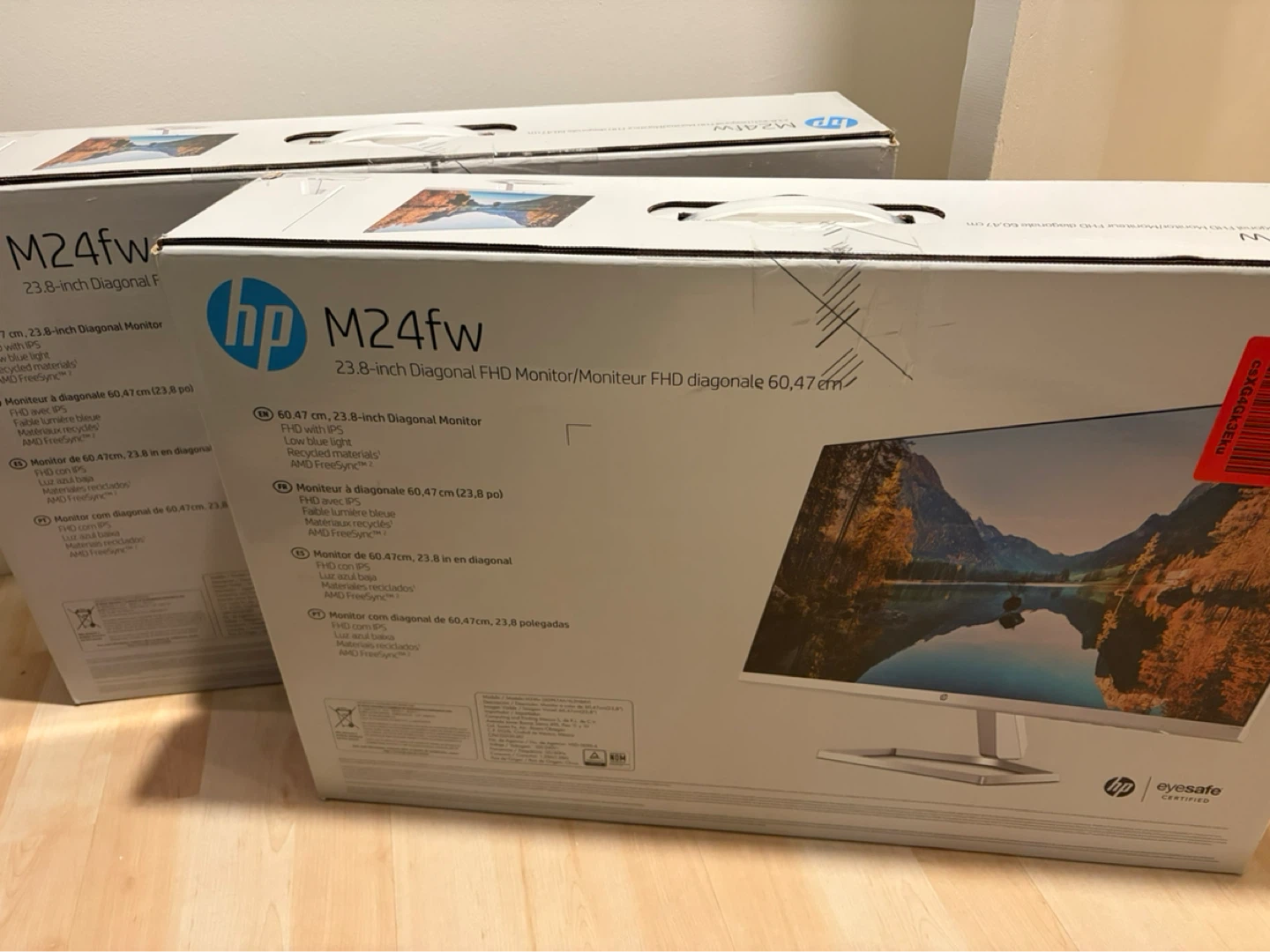 2x HP M24fw 23.8-inch Diagonal FHD Monitors
