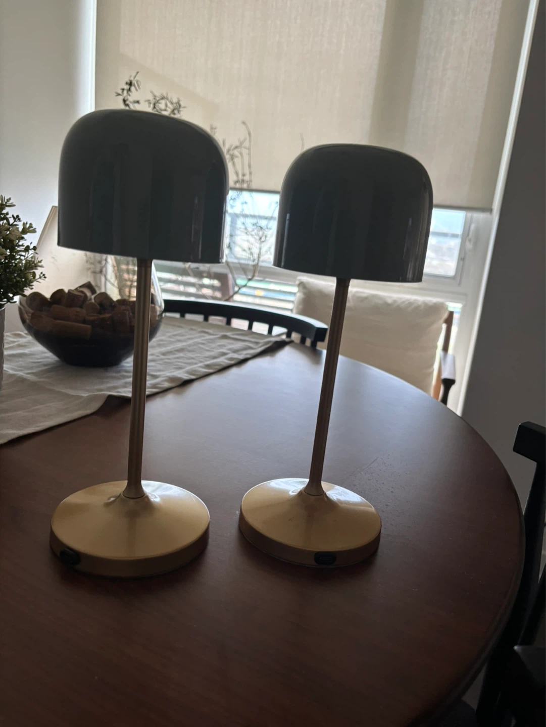 Pair of Cordless Dome Table Lamps