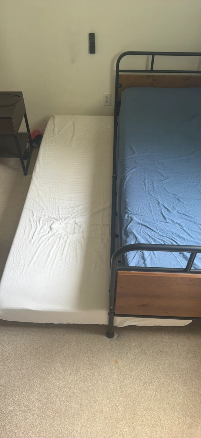 Twin Bed Frame with Wood Headboard - photo 2