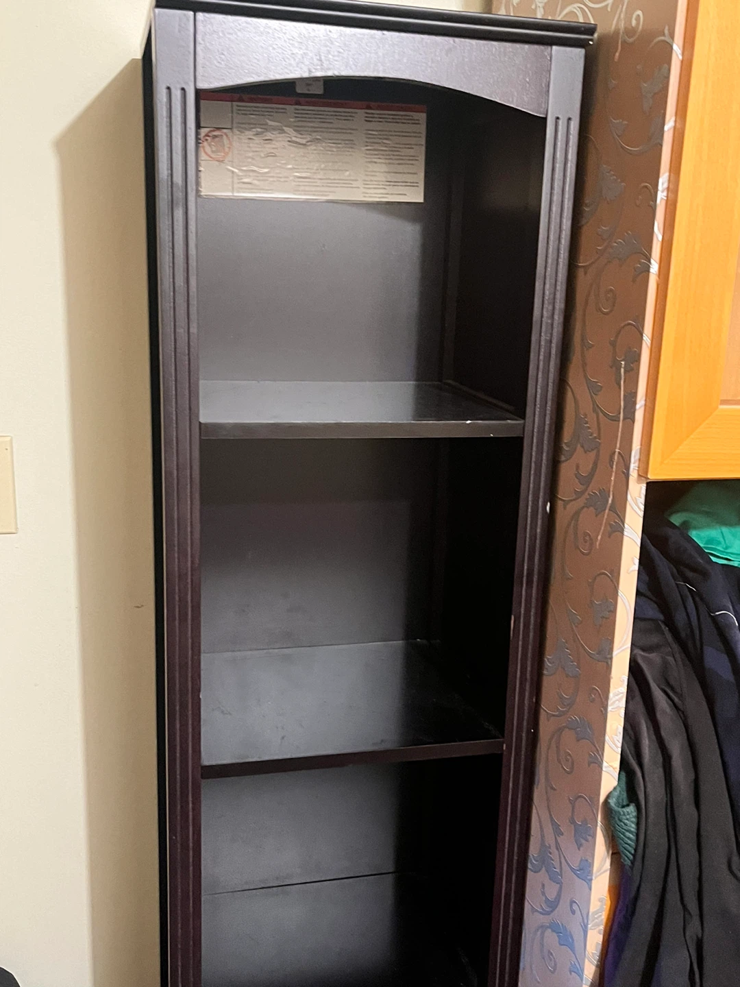 Tall Dark Brown 5-Shelf Bookcase