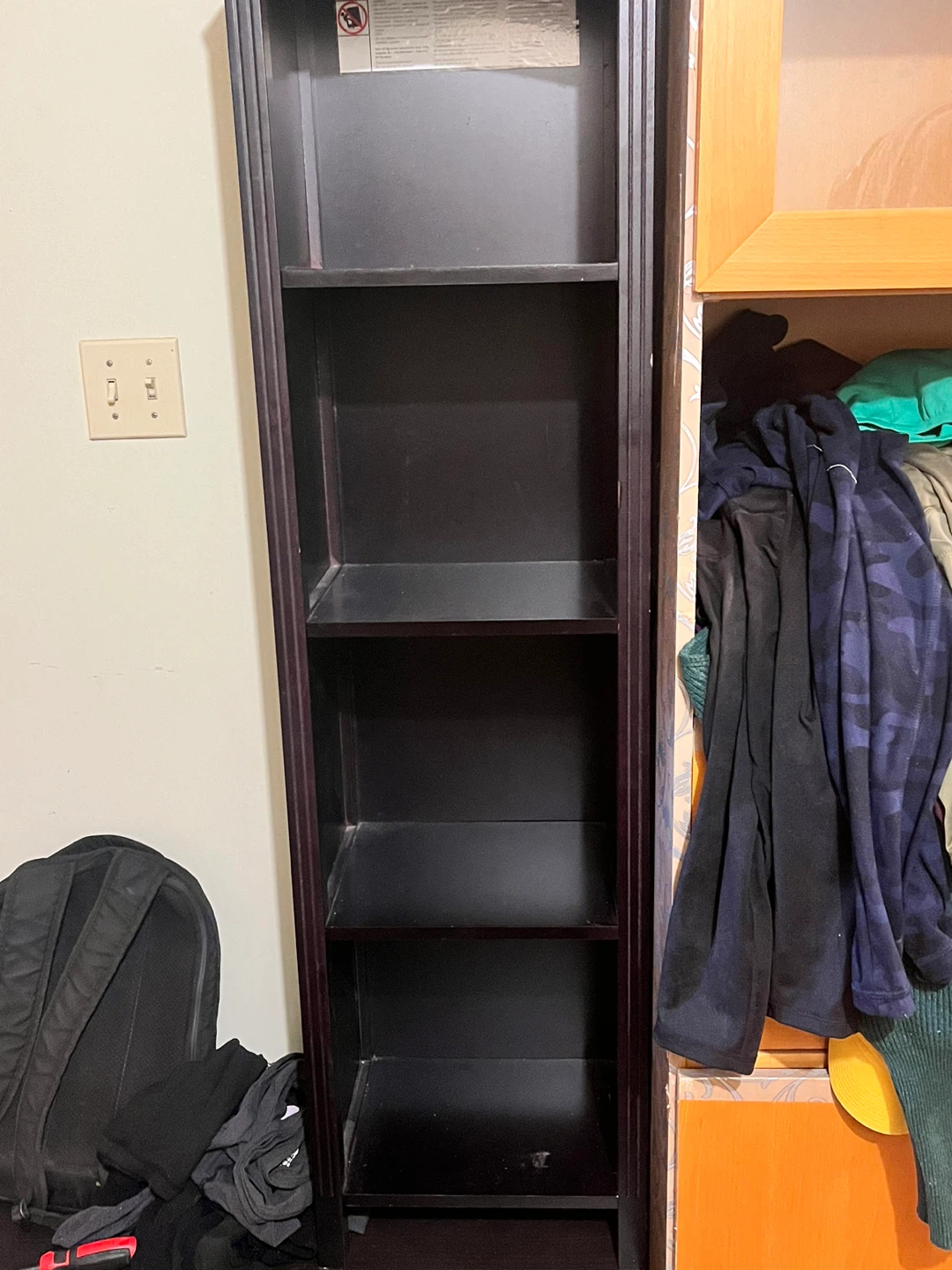 Tall Dark Brown 5-Shelf Bookcase - photo 3