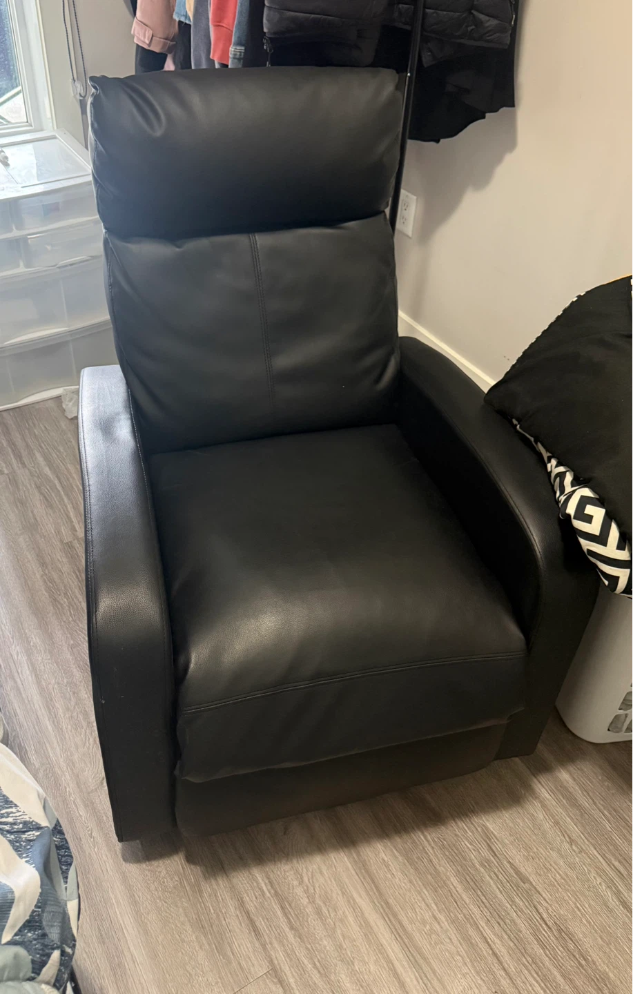 Black Faux Leather Recliner Chair