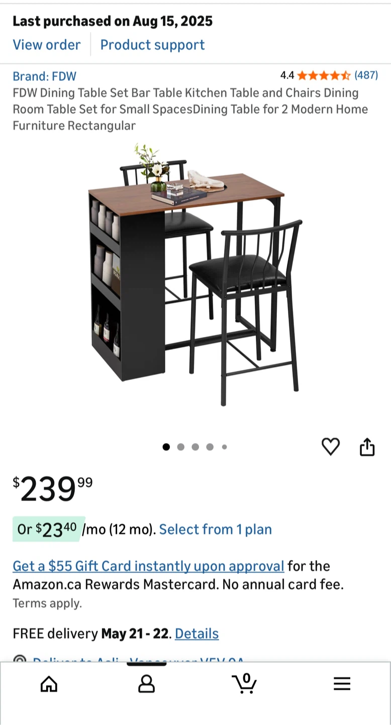 Modern Bar Table with Storage Shelves - photo 5