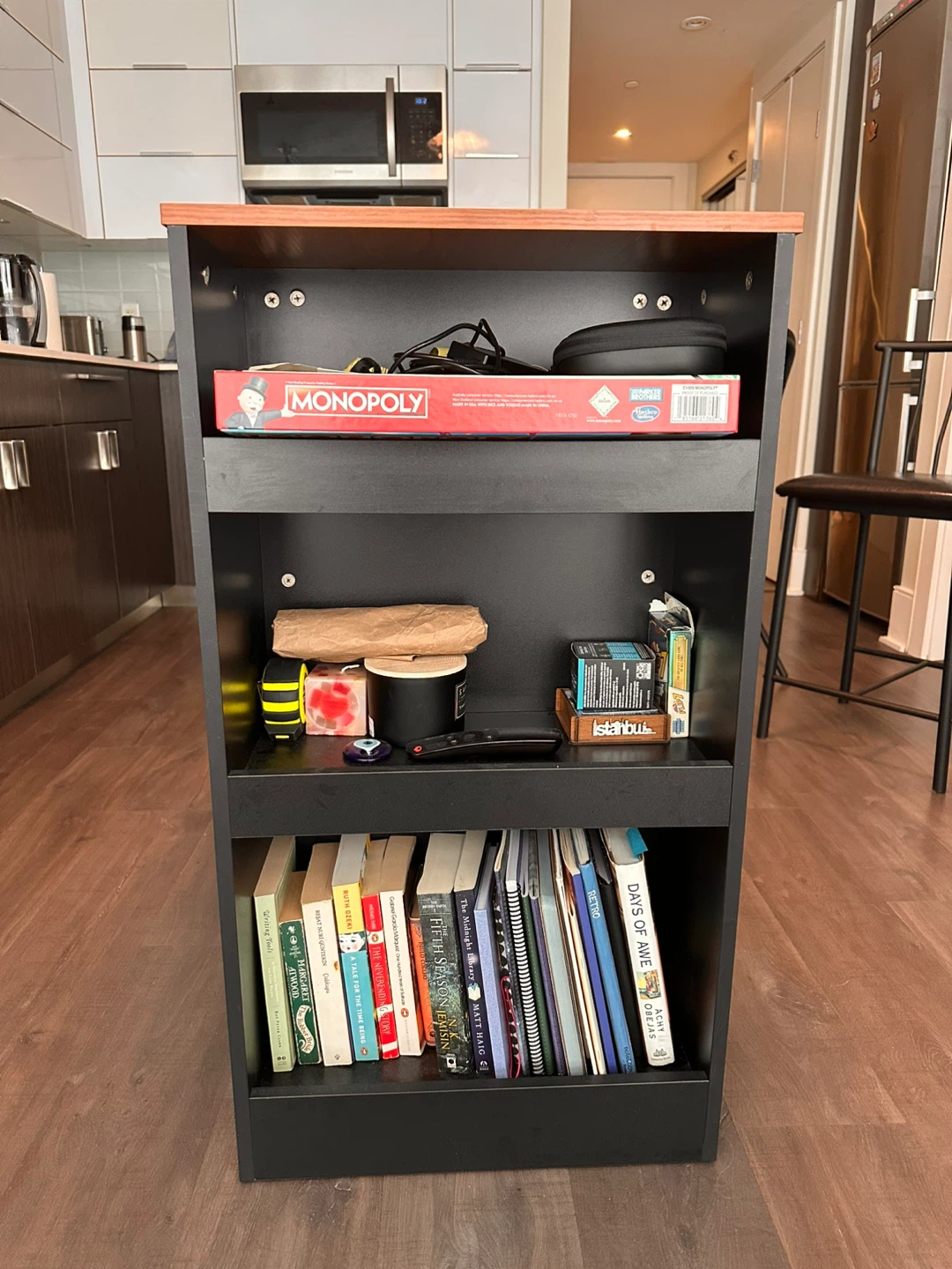 Modern Bar Table with Storage Shelves - photo 2
