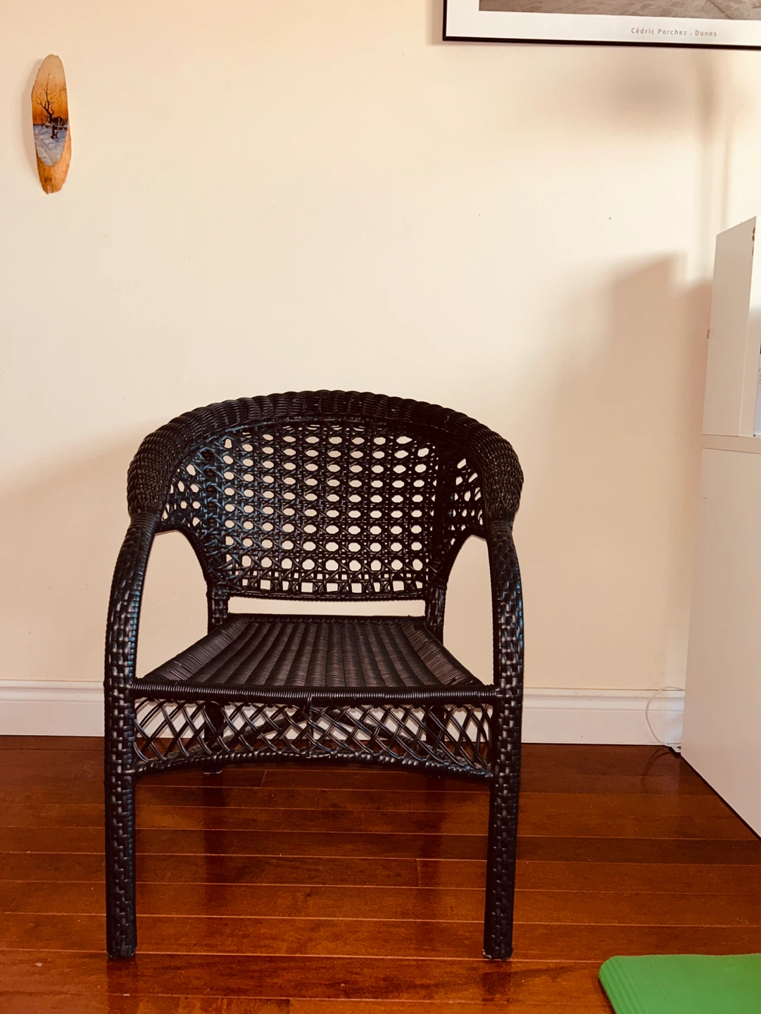 Designer wicker patio armchair