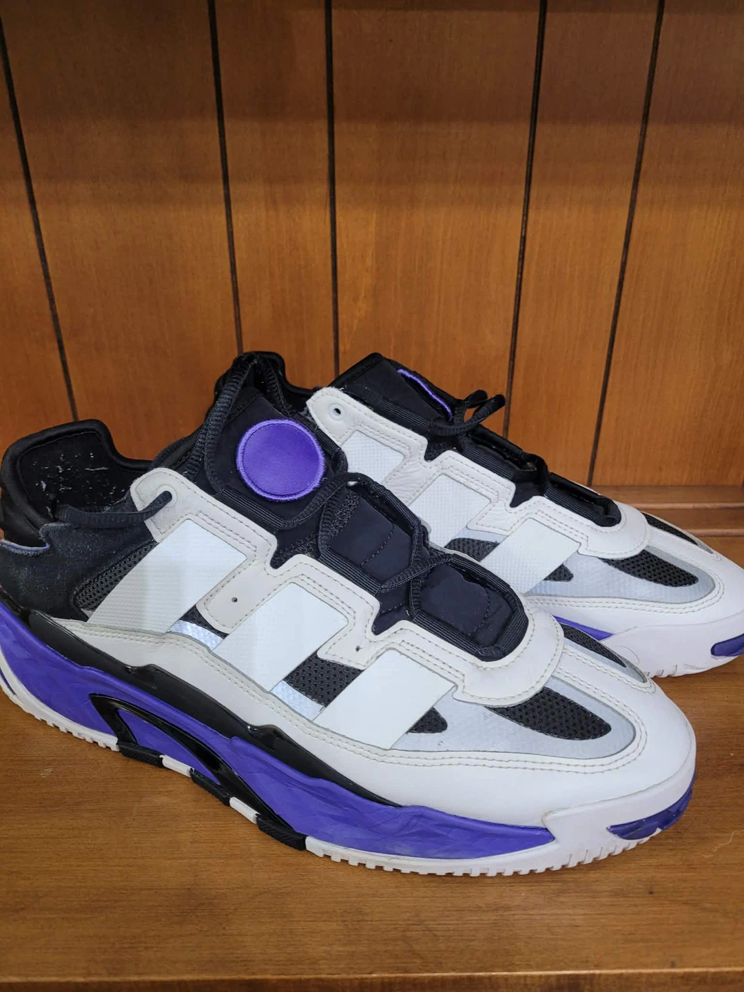 Adidas gym shoes Sneakers purple white size 9