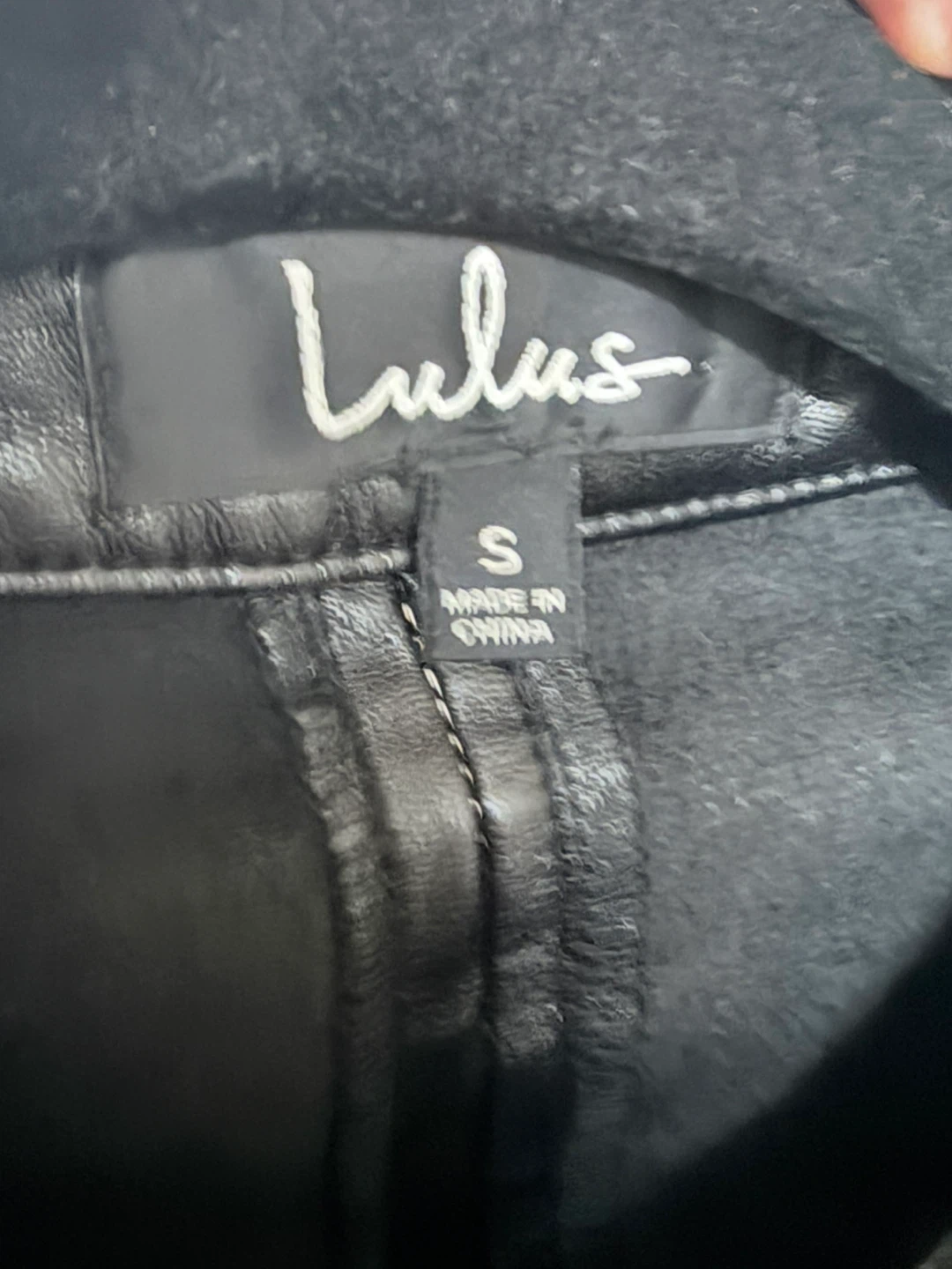 Lulus Black Faux Leather Button-Up Shirt - Size S - photo 5