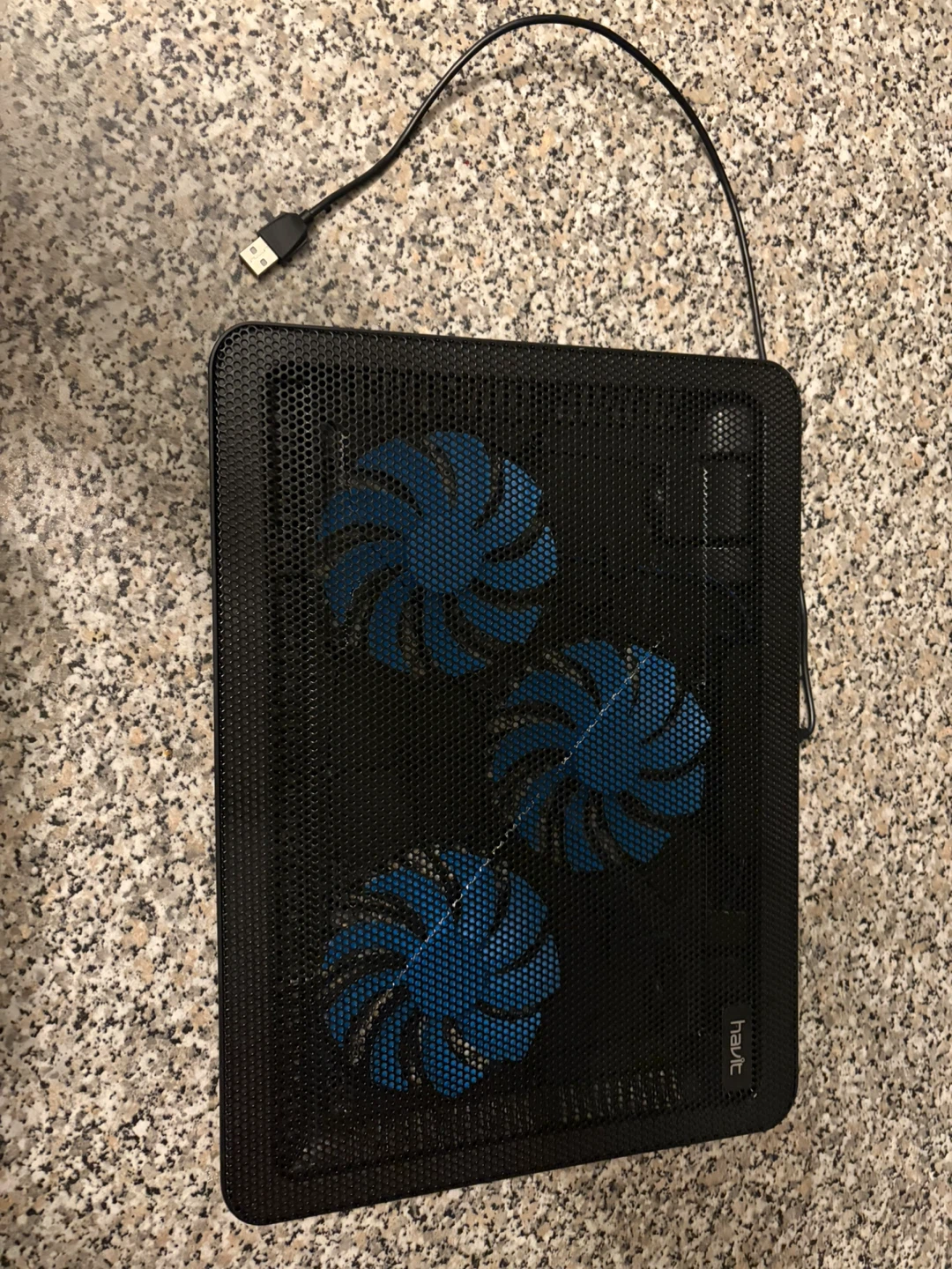 Havit Black Laptop Cooling Pad with 3 Blue Fans