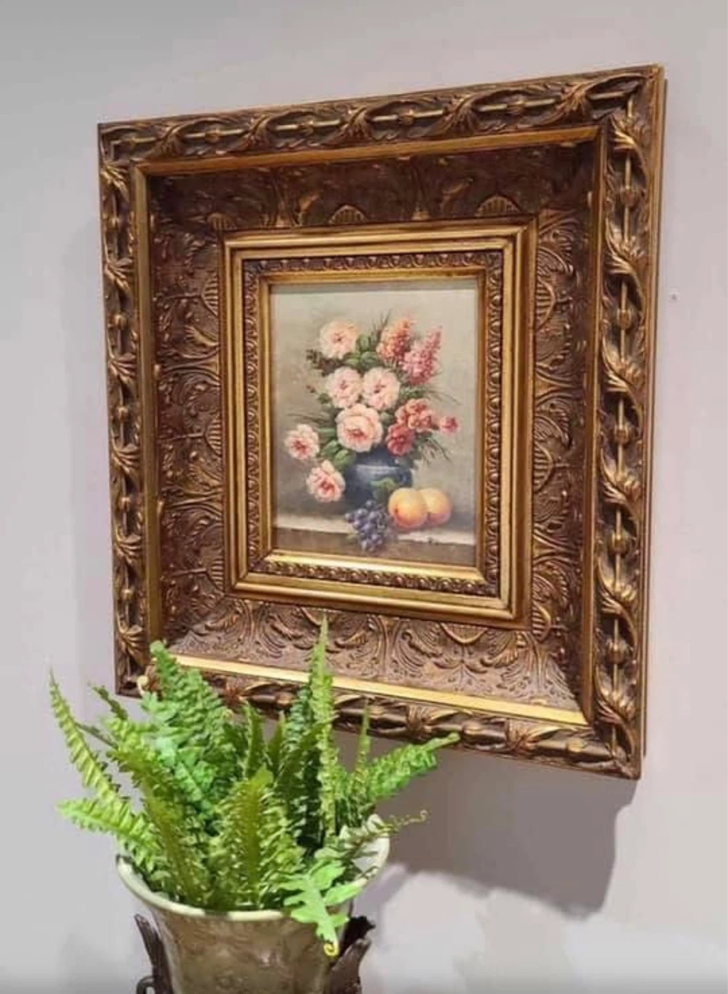 Framed Floral Still Life Painting