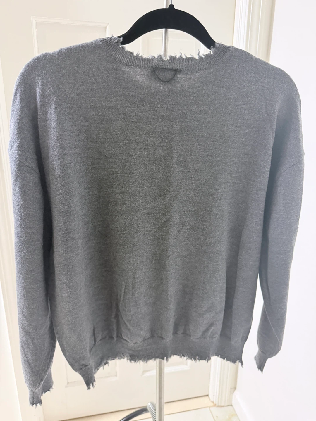 The Kooples Sport Grey Distressed Knit Sweater Size 3 - photo 2