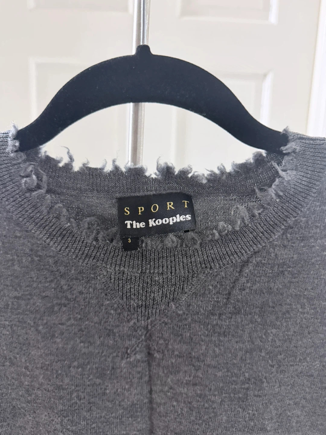 The Kooples Sport Grey Distressed Knit Sweater Size 3 - photo 3