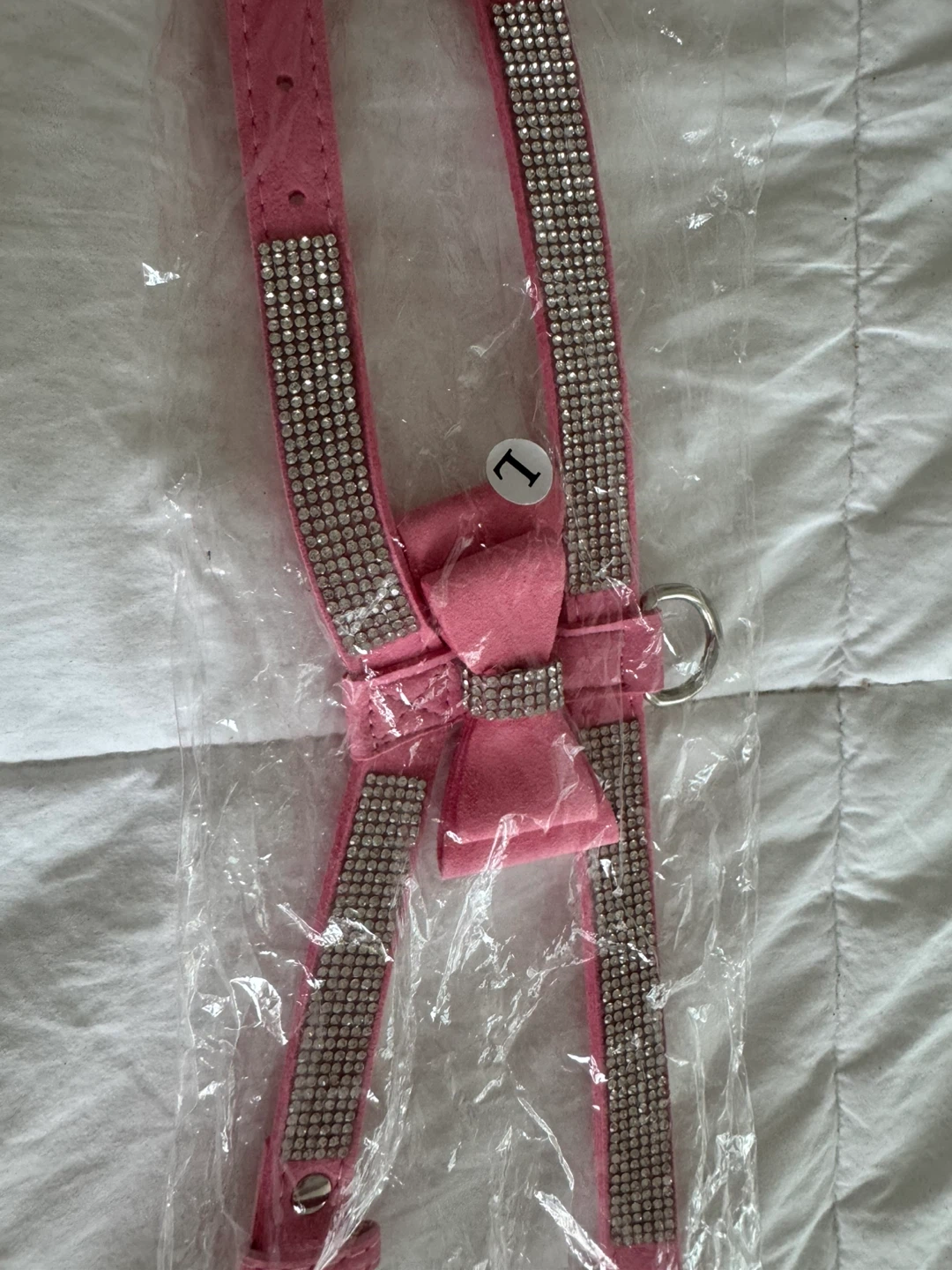 Brand New Pink Rhinestone Pet Harness fits dog under 12lbs 5.4kg - photo 4