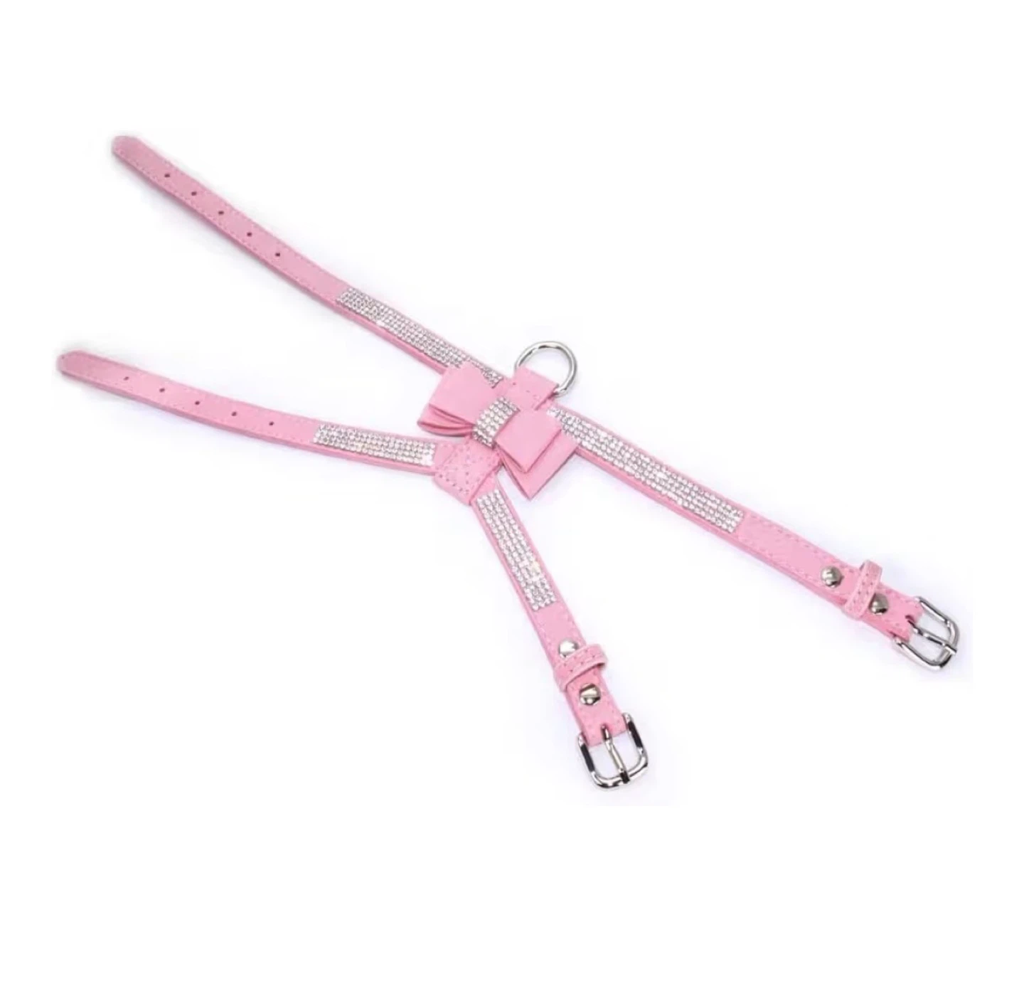 Brand New Pink Rhinestone Pet Harness fits dog under 12lbs 5.4kg - photo 2
