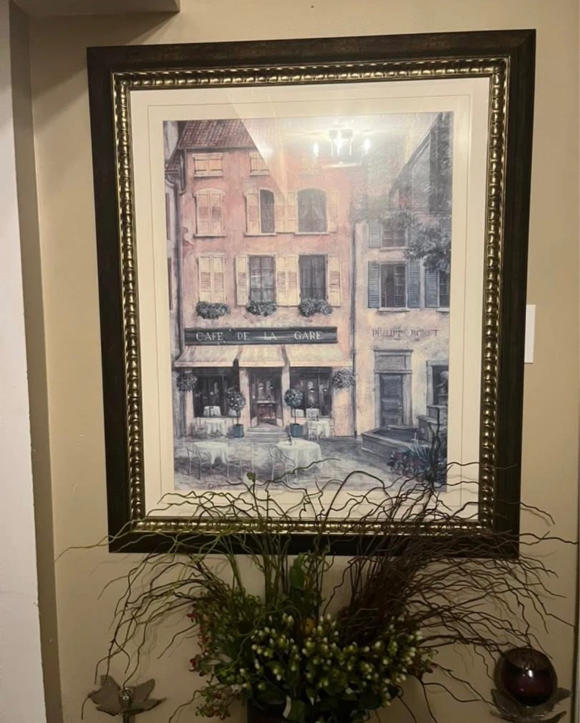 Framed Art Print - Parisian Cafe Scene - photo 2
