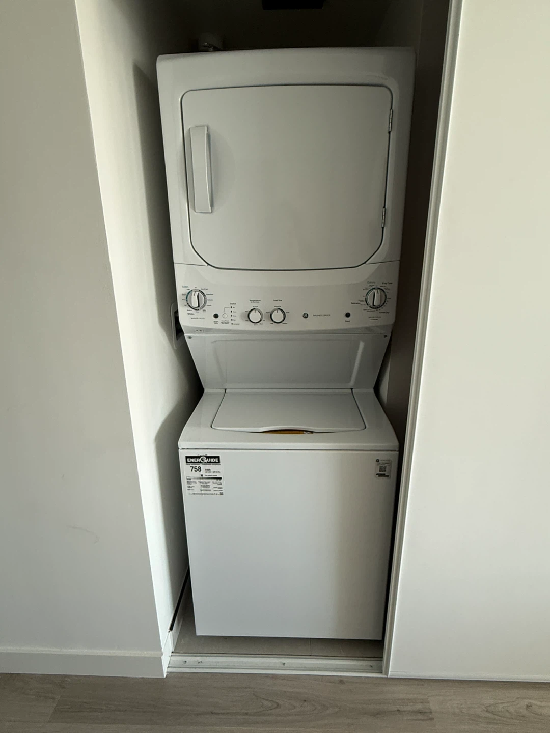 GE Stacked Washer and Dryer