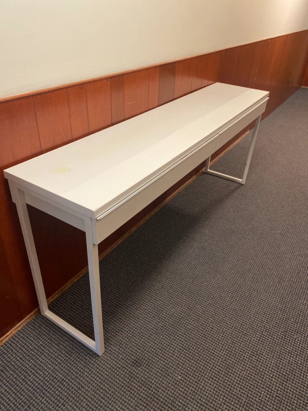 White Console Table with Crack