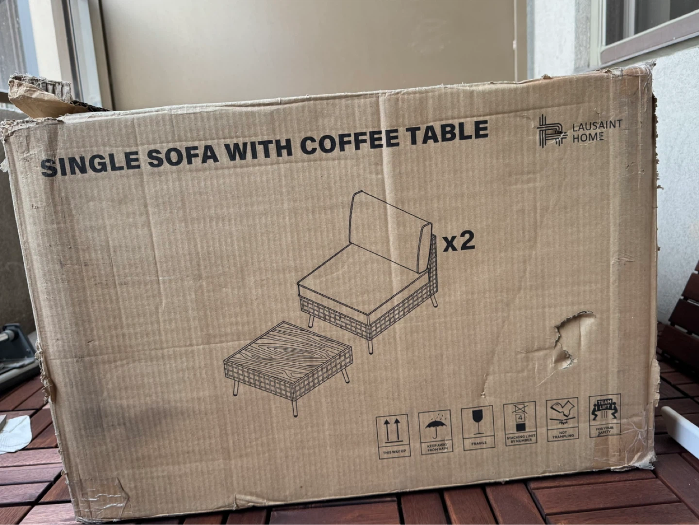 Two patio sofa and coffee table with Cushions - photo 4