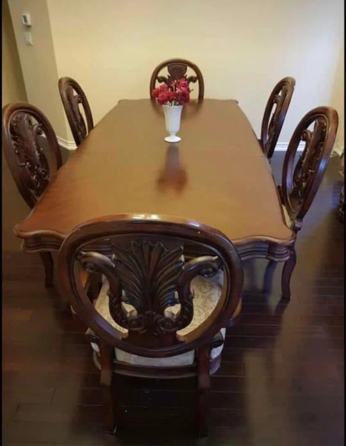 Wooden China Cabinet and Dining Table Set - photo 2
