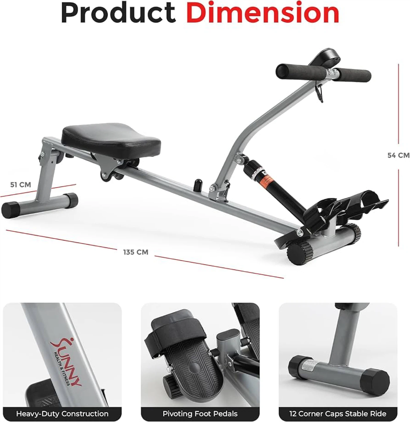 Sunny Health & Fitness Rowing Machine - photo 5