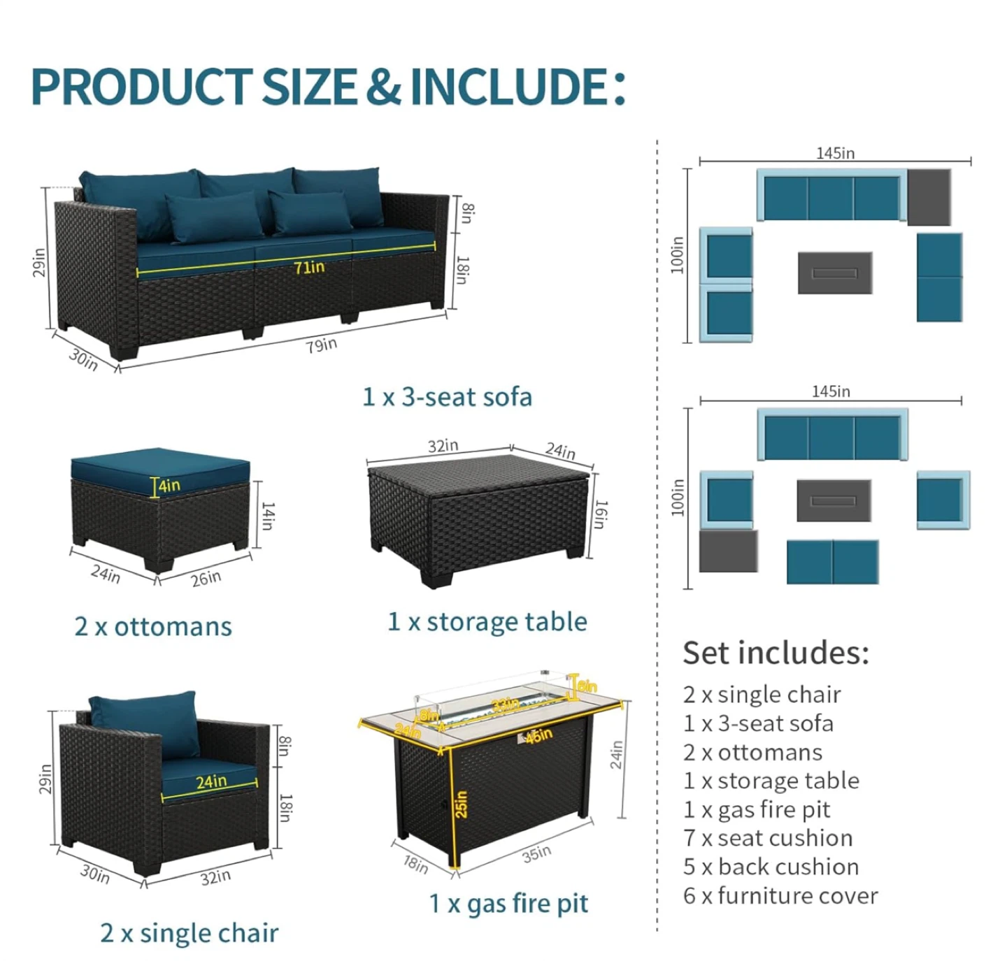 NEW! Outdoor Wicker Sectional Sofa Set - photo 4