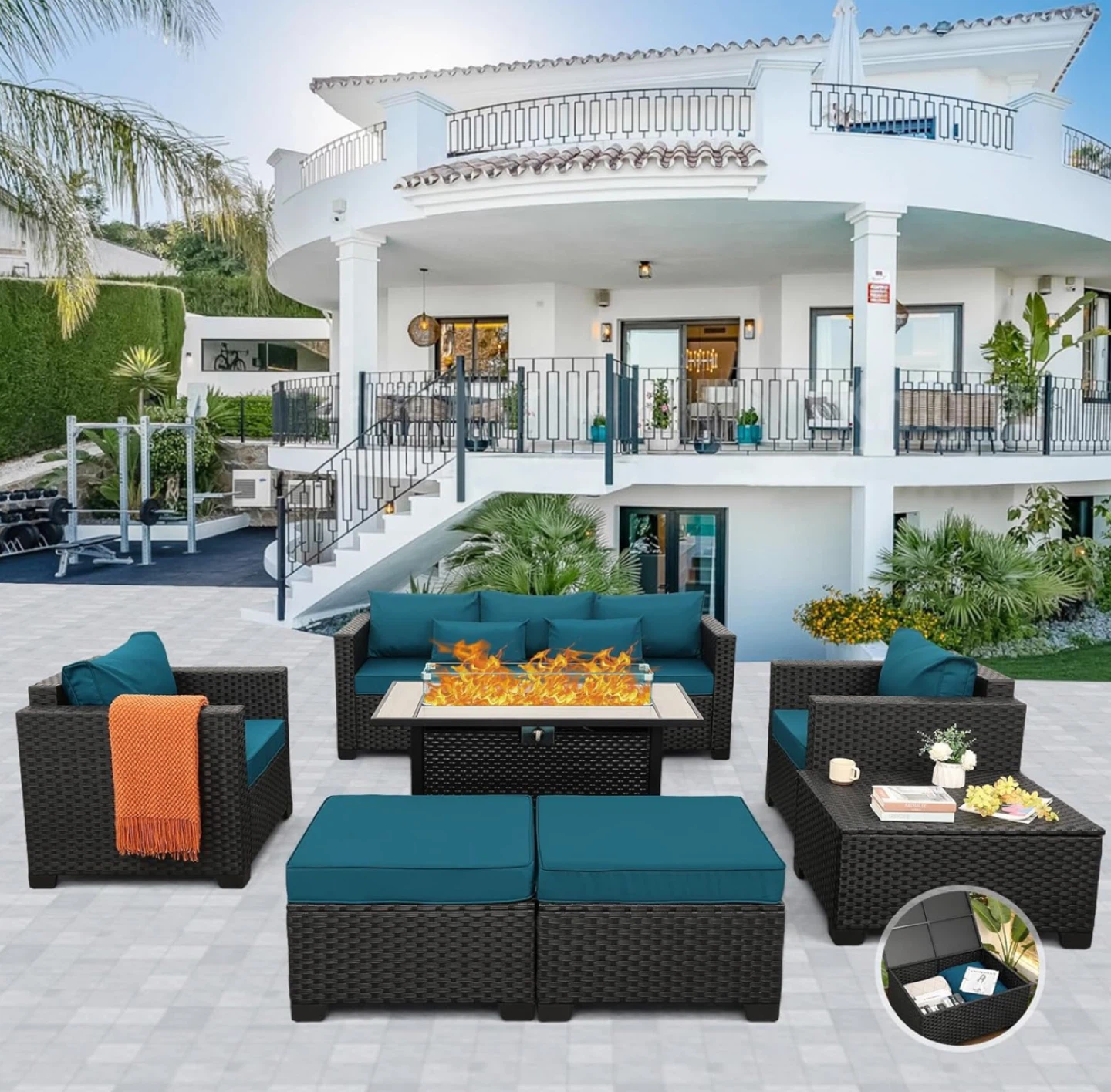 NEW! Outdoor Wicker Sectional Sofa Set