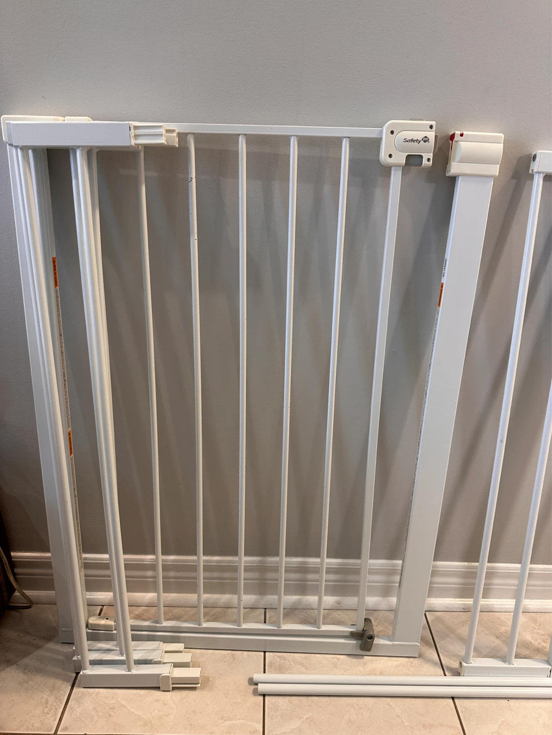 Two Safety 1st White Metal Walk-Thru Baby Gate