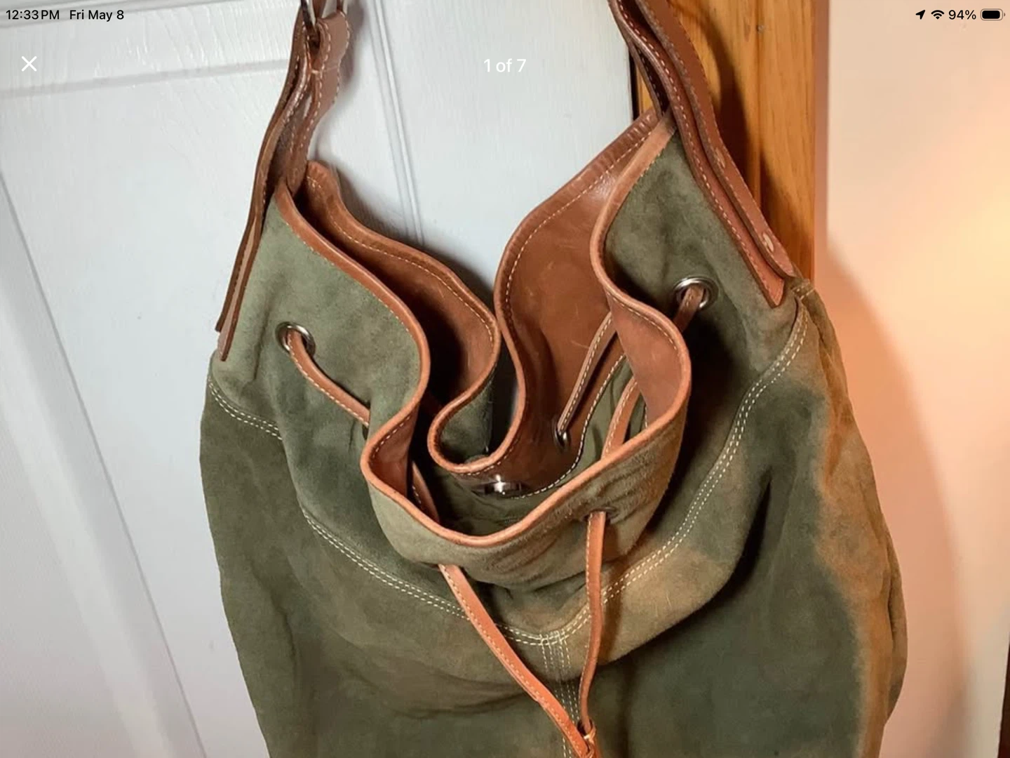 Lg Suede/Leather Nino Bossi Women’s Hand Bag 🐞