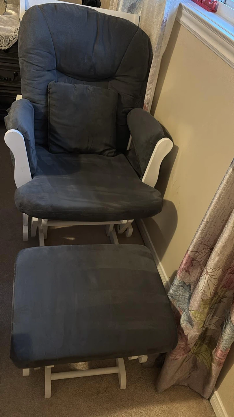 Grey Glider Chair and Ottoman Set - photo 2
