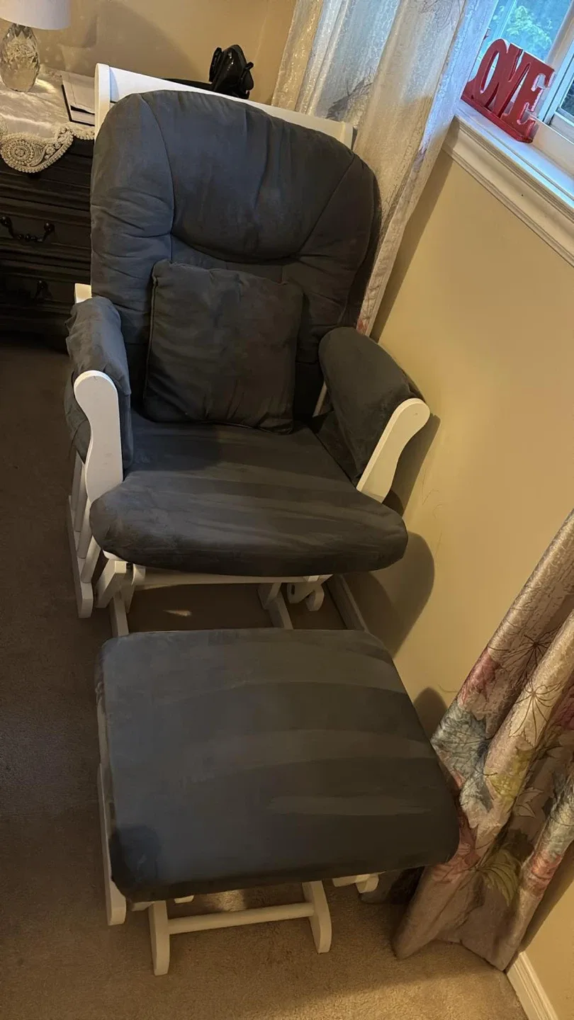 Grey Glider Chair and Ottoman Set - photo 3