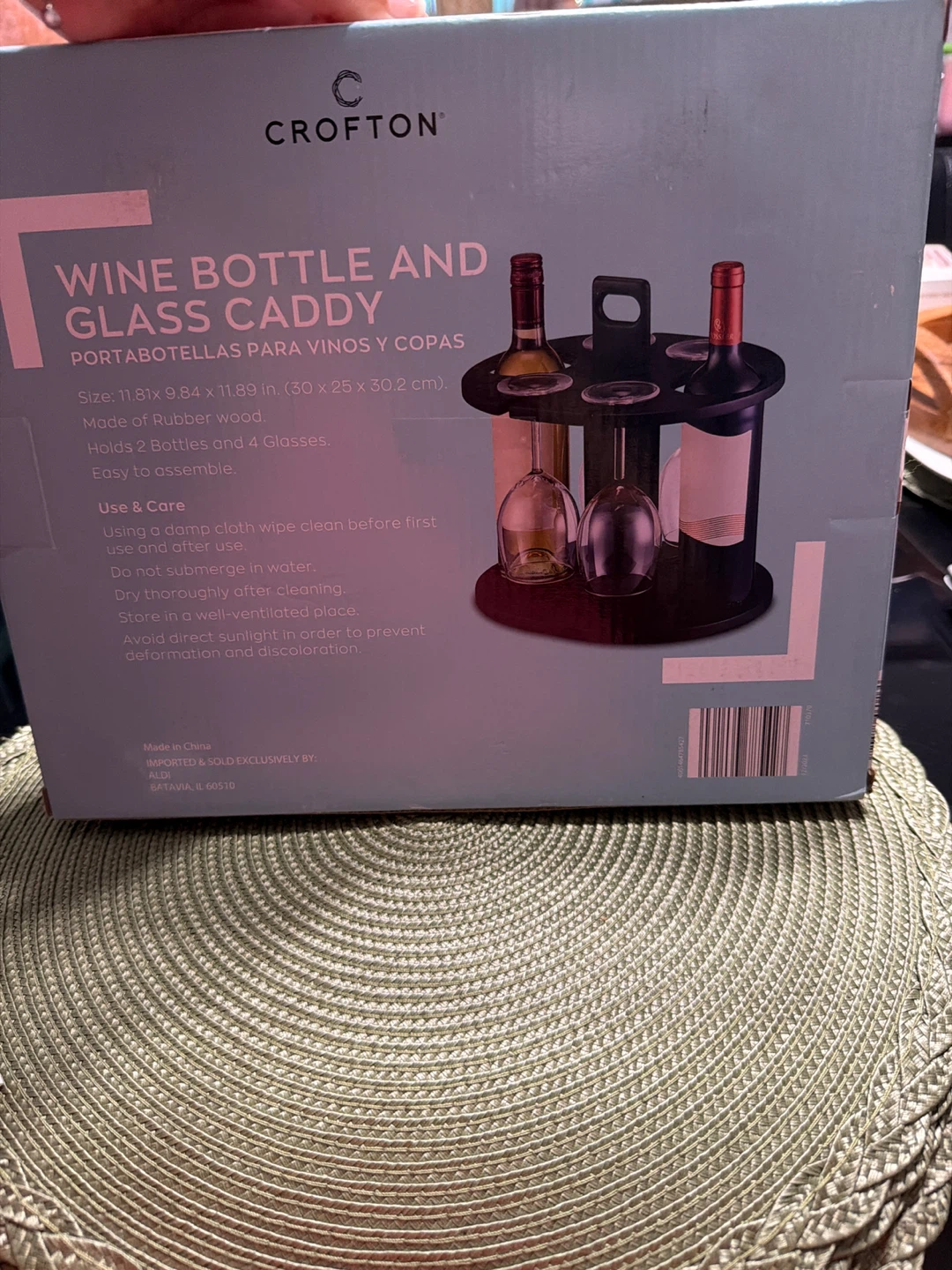 Crofton Wine Bottle and Glass Caddy - photo 2