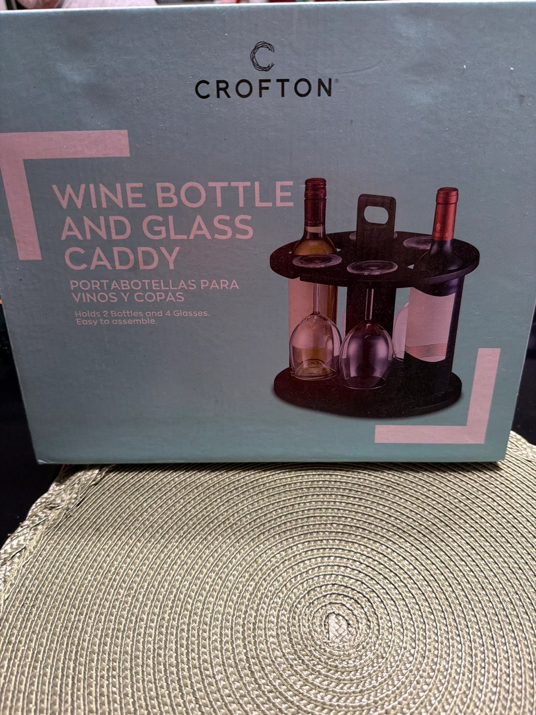 Crofton Wine Bottle and Glass Caddy