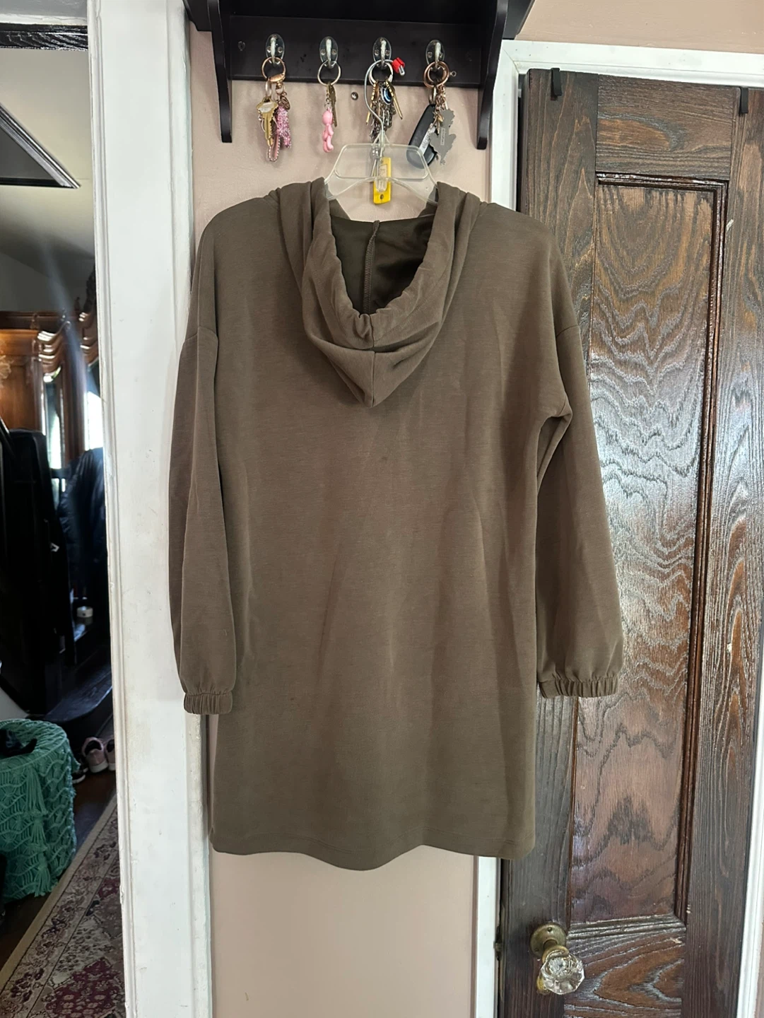 Cable & Gauge Khaki Quarter-Zip Hoodie Dress Size S/P - photo 4