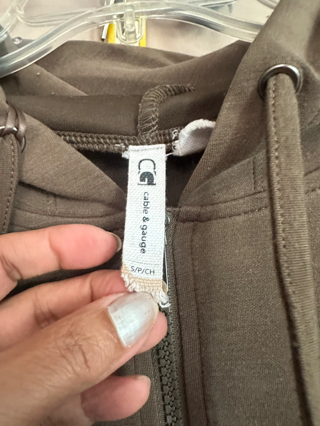 Cable & Gauge Khaki Quarter-Zip Hoodie Dress Size S/P - photo 3