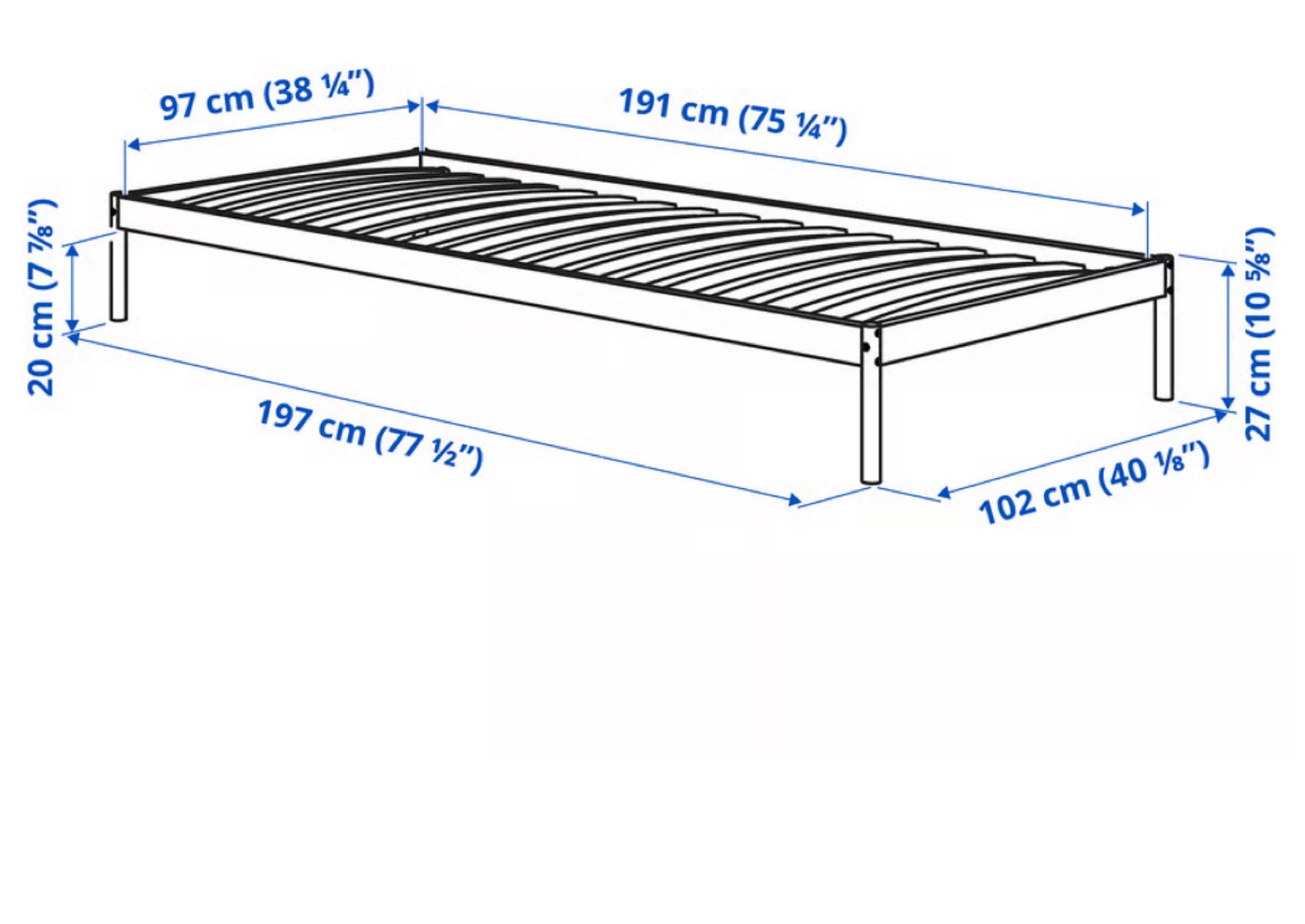 Ikea Luroy Bed Base - Twin
