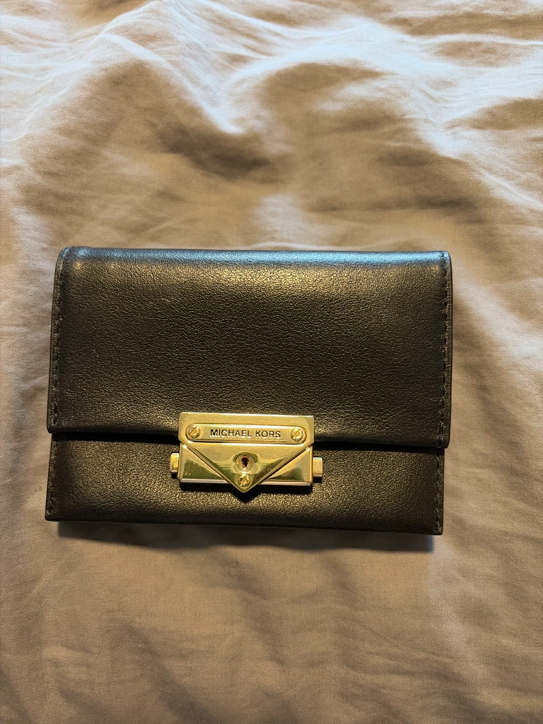 Michael Kors Black Leather Trifold Wallet