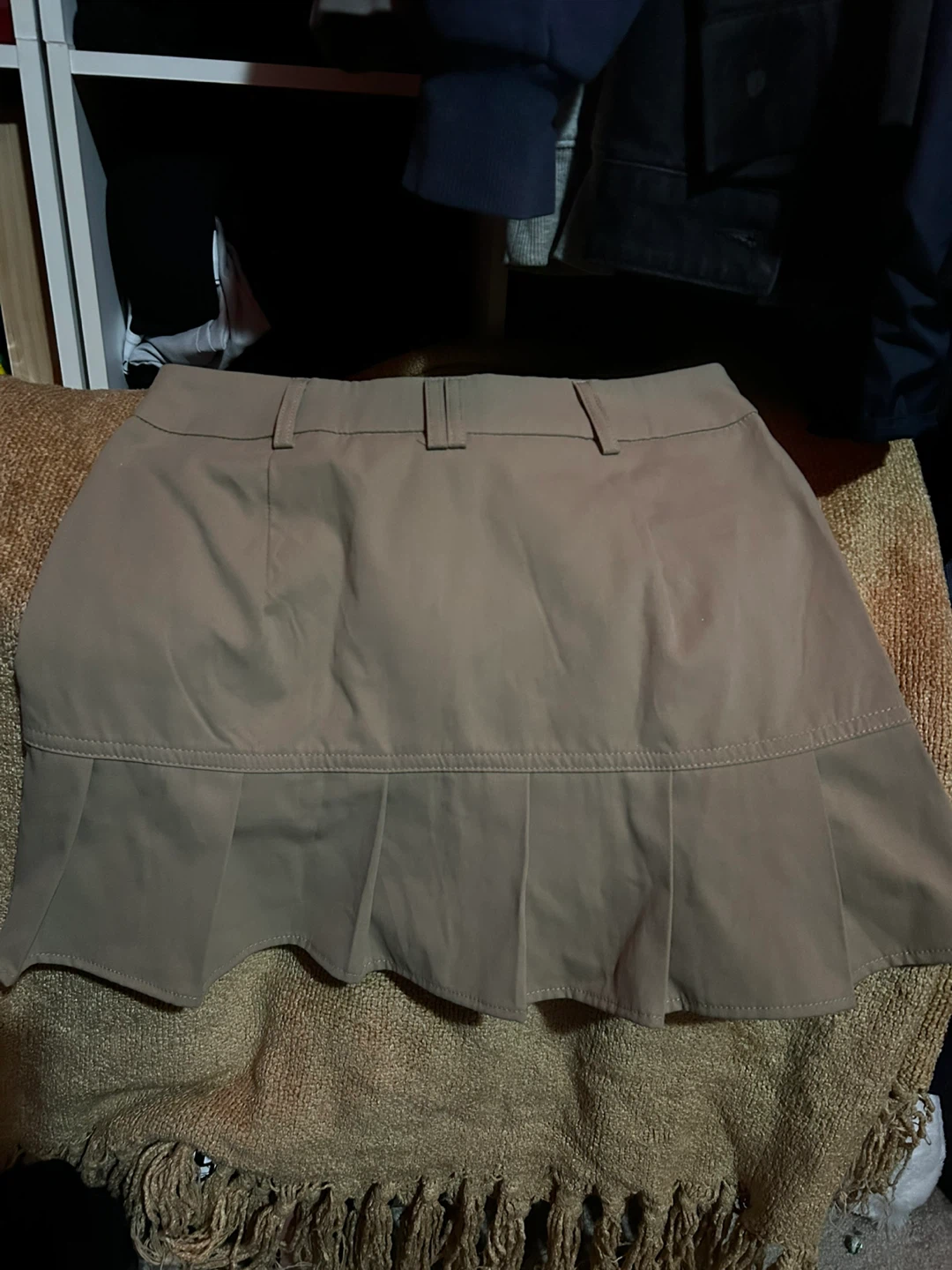 Tan Cargo Pleated Mini Skirt - photo 2